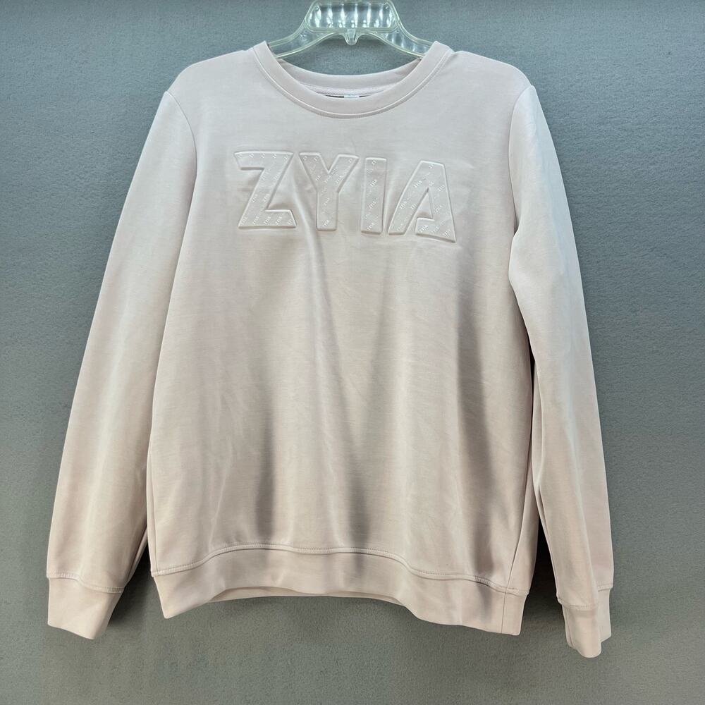 Zyia Active Sweatshirt Women's M Ballet Pink Logo Long Sleeve Athleisure Fit